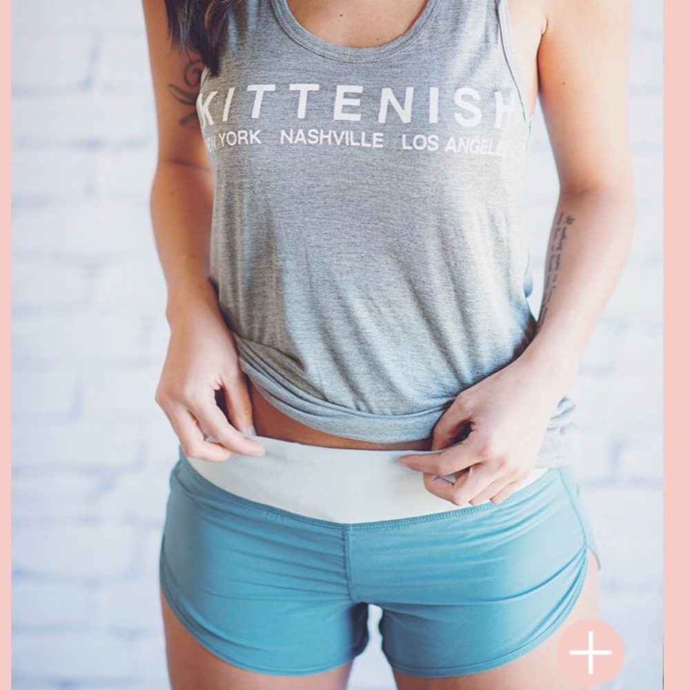 KITTENISH BLUE WORKOUT SHORTS